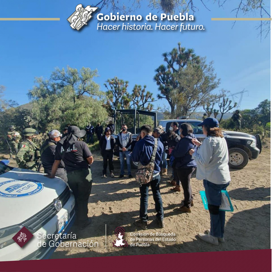 En trabajo coordinado con Guardia Nacional, SEDENA, Fiscalía General del Estado de Puebla, bomberos de Tecamachalco, así como SSP y Protección Civil de Quecholac continuamos las acciones de búsqueda de personas en el municipio de Quecholac.