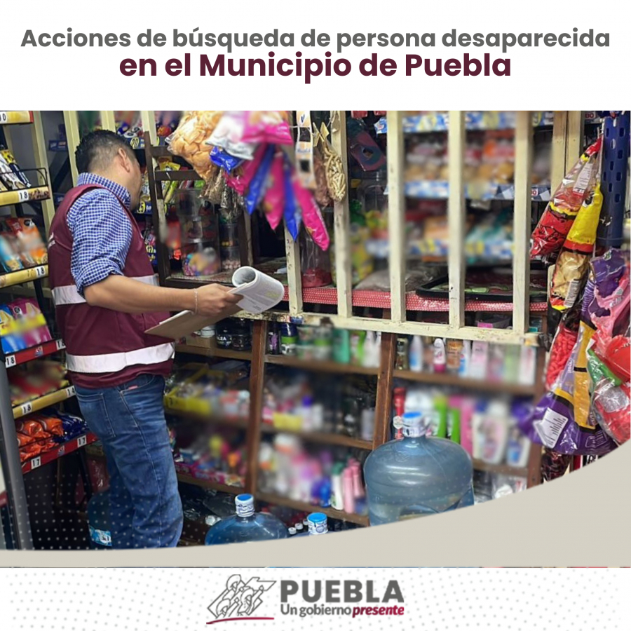 Como parte de nuestro trabajo realizamos Acciones de Búsqueda de Personas Desaparecidas en el Municipio de Puebla, en coordinación con autoridades Federales, Estatales, Municipales y familiares