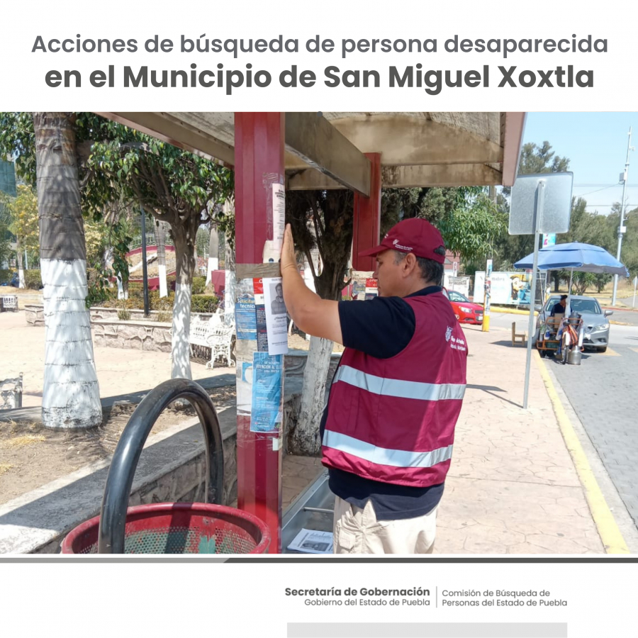 Como parte de nuestro trabajo realizamos Acciones de Búsqueda de Personas Desaparecidas en el municipio de San Miguel Xoxtla, en coordinación con autoridades Estatales, locales y familiares