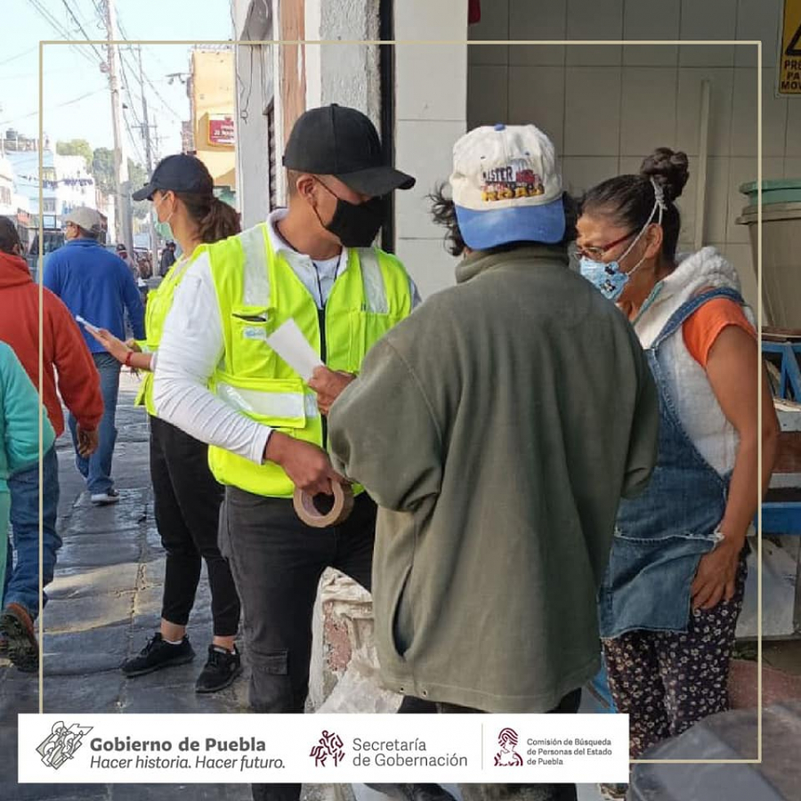 Esta mañana como parte de nuestro trabajo, realizamos Acciones de Búsqueda de Personas Desaparecidas o No Localizadas en la colonia Centro de la ciudad de Puebla, Puebla.