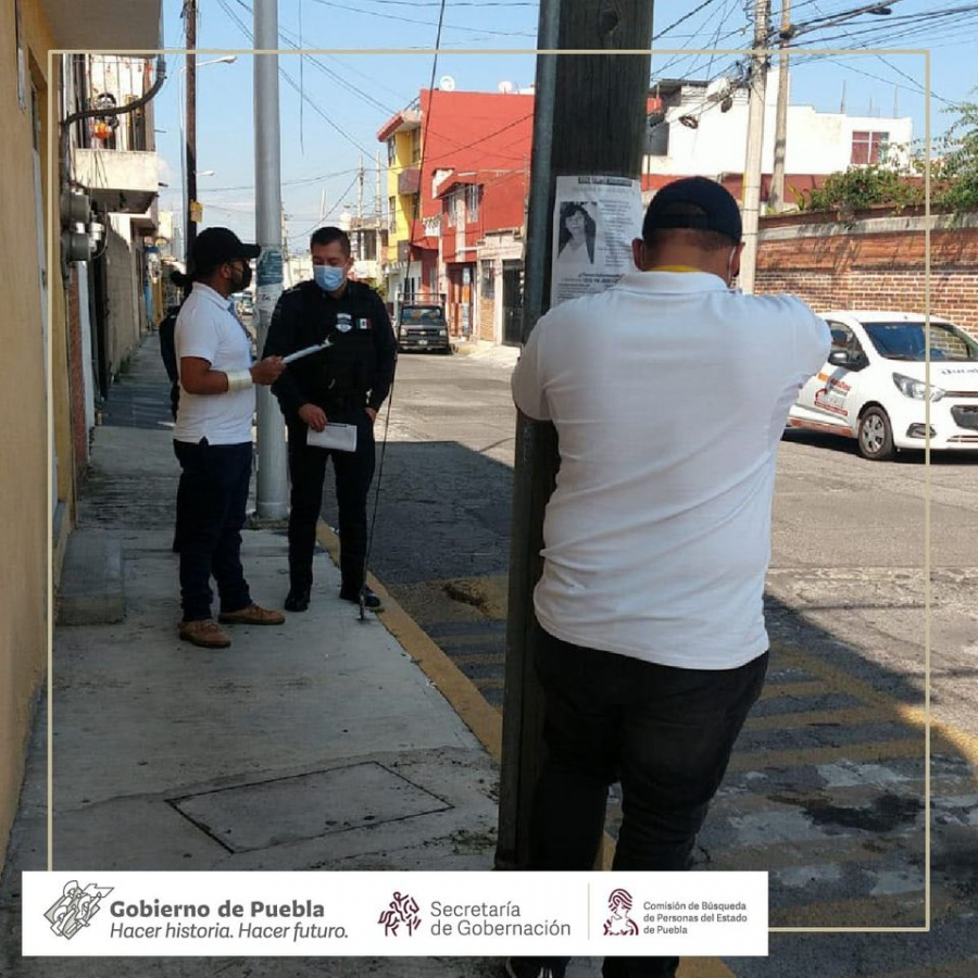 Esta tarde realizamos Acciones de Búsqueda de Personas Desaparecidas o No Localizadas en la colonia Santa Anita y la junta auxiliar de San Baltazar Campeche de la ciudad de Puebla.