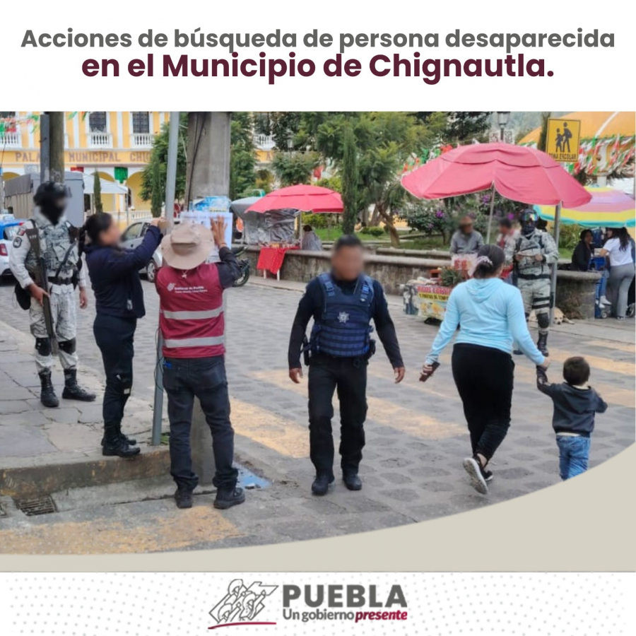 Como parte de nuestro trabajo realizamos Acciones de Búsqueda de Personas Desaparecidas en el Municipio de Chignautla, en coordinación con autoridades Federales, Estatales, Municipales y familiares