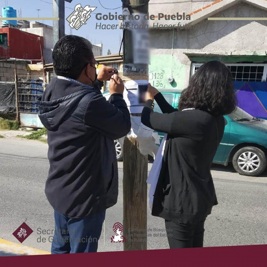 Se realizaron Acciones de Búsqueda de Personas Desaparecidas y No Localizadas en la colonia Balcones del Sur de la ciudad de Puebla.