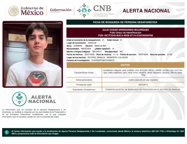 JULIO CESAR ARREDONDO BOJORQUEZ