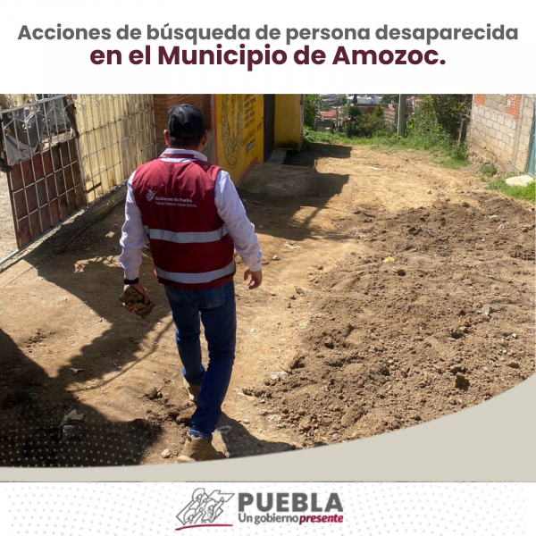 Como parte de nuestro trabajo realizamos Acciones de Búsqueda de Personas Desaparecidas en el Municipio de Amozoc, en coordinación con autoridades Federales, Estatales, Municipales y familiares