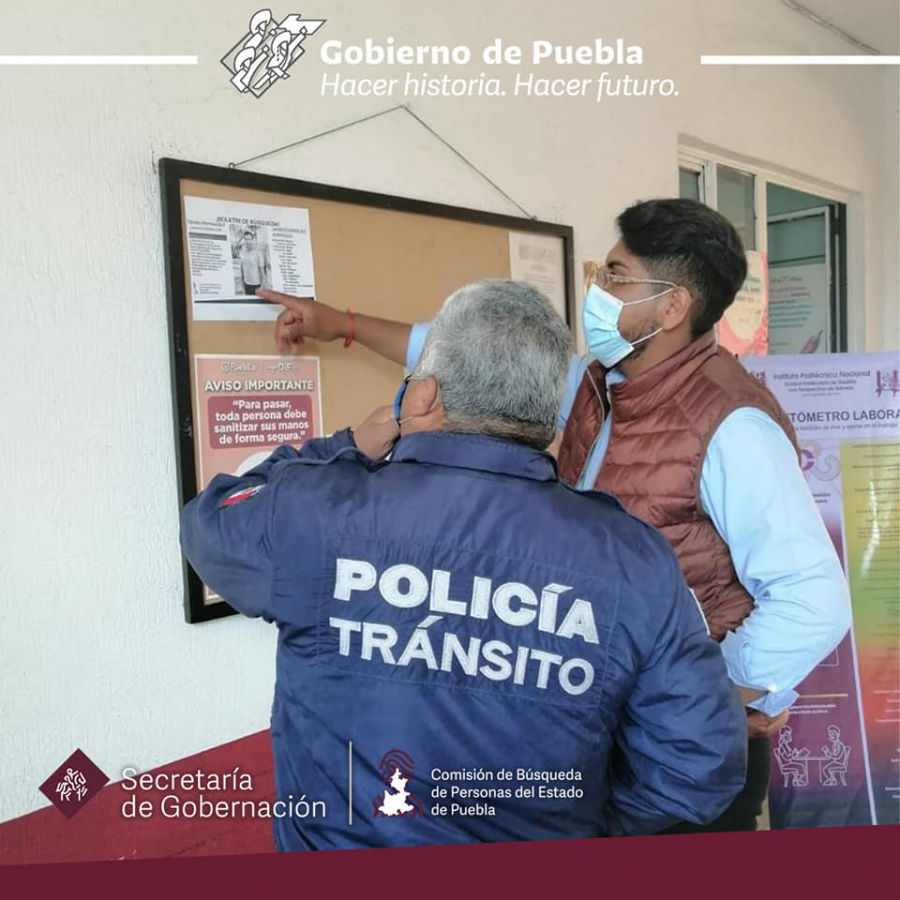 Este día se realizan acciones de búsqueda en diversos puntos de la junta auxiliar de San Francisco Totimehuacan, Puebla, para localizar a J.D.Z.