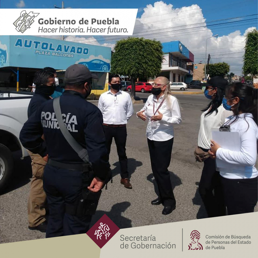 Nuestra titular, María del Carmen Carabarin Trujillo coordina las acciones de búsqueda en diversos puntos de la ciudad de Puebla para localizar al menor R. H. V.